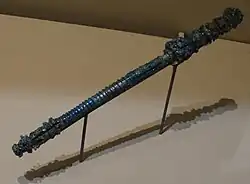 Quenouille provenant d'un métier à tisser étrusque. Artéfact découvert aux alentours de « Cisra ».