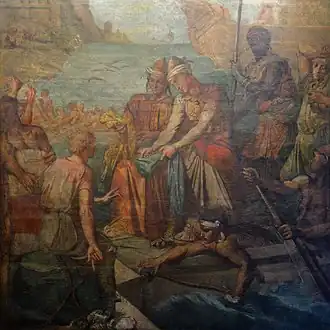 Les Marchands orientaux dans un port occidental.