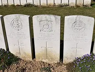 Tombes de soldats tombés en septembre 1918.