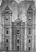 La façade de l'église Saint-Jean en 1800.