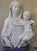 Vierge à l'enfant, sculpture émaillée de Luca della Robbia (1446-1449)
