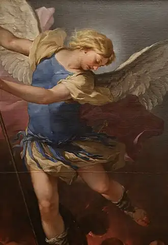 Luca Giordano, détail de Saint Michel archange, 1663, musées d'État de Berlin
