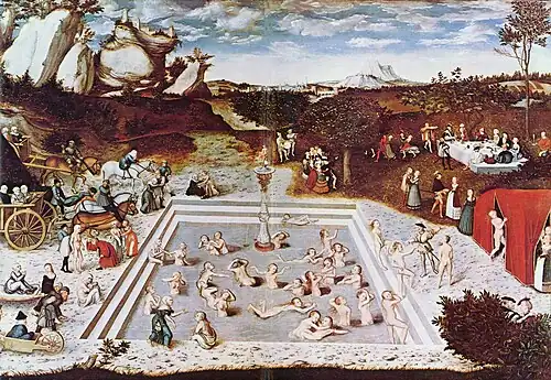 Lucas Cranach l'Ancien, (1472-1553), La Fontaine de Jouvence (1546).