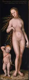 Lucas Cranach l'Ancien, Venus et l'Amour, vers 1518-1520, Musée d'Art de l'université de Princeton.