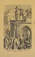 Gravure représentant une mise au pilori à Berlin en 1380