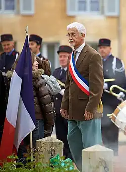 Daniel Conry, maire de 2008 à 2014, lors de la célébration des 30 ans de jumelage entre Lugny et Meckenheim (15 mai 2010).