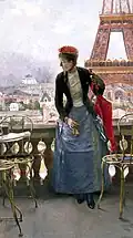 Une dame à l'exposition universelle de Paris (1889).