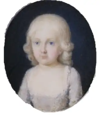Marie-Henriette de Naples et de Sicile,(1787-1792) miniature de peintre inconnu.