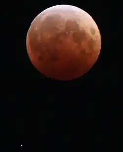 Éclipse totale avec Uranus, Minneapolis, Minnesota, 10:45 UTC.