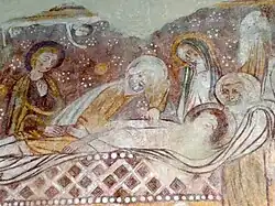 Peinture murale La Mise au tombeau.