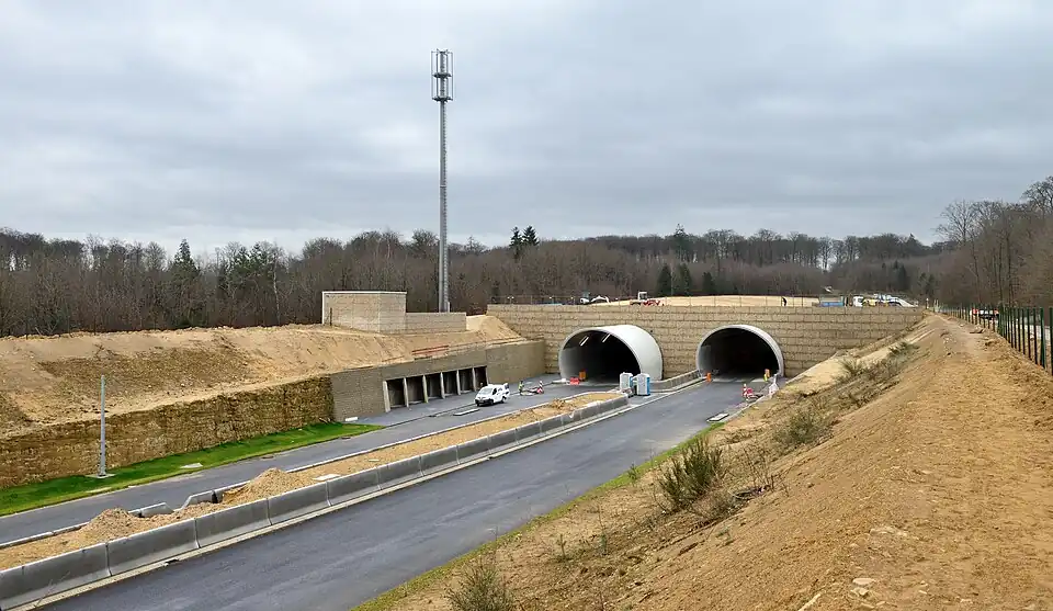 Le Tunnel Stafelter en construction en 2014.