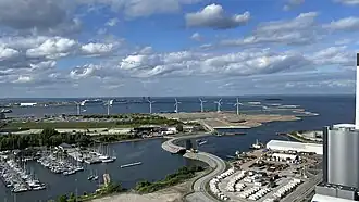 Vue sur Lynetteholmen depuis Copenhill (mai 2025)