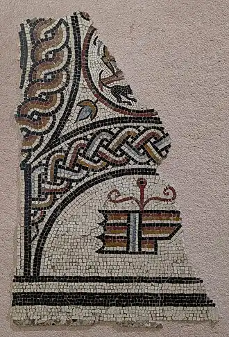 Mosaïque à la flute de Pan, découverte rue Vaubecour.