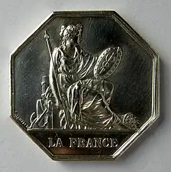 La France, Compagnie d'assurance contre l'incendie à Paris (1837), avers.