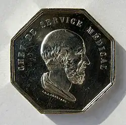 Médaille en argent. Hôpital Saint André, Bordeaux, Chef de service médical. (recto). Graveur : Jean Baptiste Joseph Constant