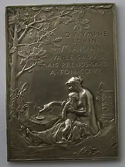 La Nymphe et l'Amour souffrant, plaque d'Oscar Roty