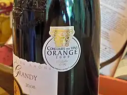 Médaille d'or du concours pour un côtes-du-rhône.