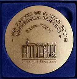 Revers de la médaille d'honneur de la ville de Fanjeaux.