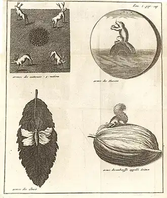 Armes des Outaouais, des Hurons, des Illinois et des Sioux.