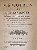 Étienne Louis Geoffroy, Mémoires sur les bandages, 1778