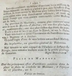 Mémoires de Napoléon (passage au sujet du trésor de Notre Dame de Lorette).