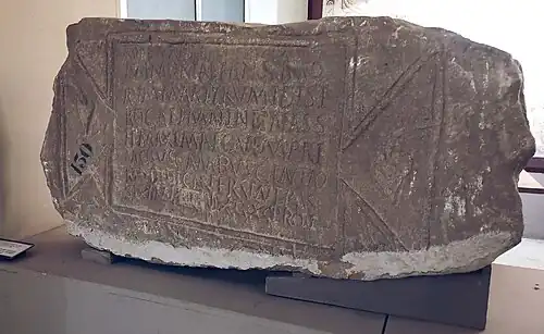 Mémoria des martyrs donatistes datant de 329 ap. J.-C provenant du site de Tansert