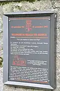 Plaque du mémorial des Ardents.
