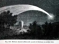 Météore observé à Hurworth en 1854