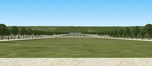 Schéma de la vue sur la Grande Perspective de Meudon à la mort de Servien, 1659.