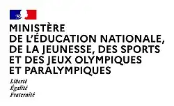 Logo du Ministère de l'Éducation Nationale, de la Jeunesse, des Sports et des Jeux Olympiques et Paralympiques de janvier à février 2024.