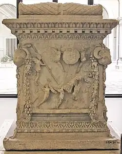 Amours jouant avec les armes de Mars.