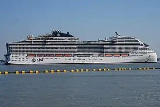 Navire MSC World America le jour de sa livraison à Saint-Nazaire