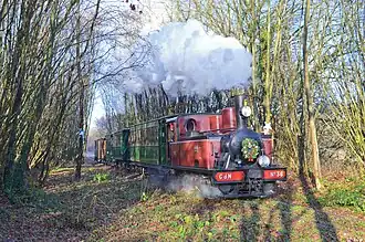 Lulu assurant le train du Père Noël en décembre 2017.