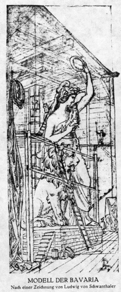 Travail sur un modèle taille réelle, croquis paru dans la presse.