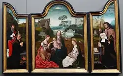 Maître du Saint-Sang, Groeningemuseum Bruges, Madone avec les saintes Catherine et Barbe