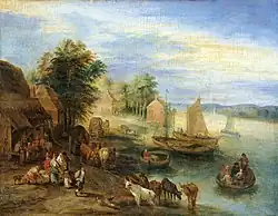 Devant la taverne au musée d'Art d'Estonie.