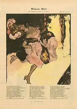 « Madame Angèle », 1er&nbsp;cabaret allemand de style français (Ernst von Wolzogen, 1901).
