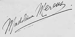 signature de Madeleine Merens-Melmer
