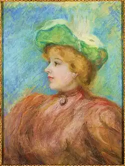 Pastel : Portrait de Mademoiselle Diéterle, d'Auguste Renoir vers 1910. Musée Antoine-Lécuyer à Saint-Quentin.