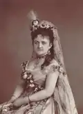 Marguerite Priola dans Le roi l'a dit, opéra-comique de Léo Delibes, rôle de Javotte, 1873.