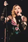 Photo de Madonna, invitée vedette pour l'entracte de l'Eurovision 2019.