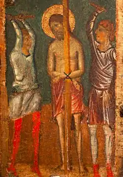 Triptyque de Princeton, volet gauche : la Flagellation