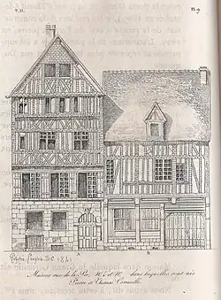 Maisons rue de la Pie no&nbsp;4 et n° dans lesquelles sont nés Pierre et Thomas Corneille.