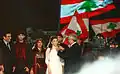 Majida El Roumi honorée par P. Michel Sleiman durant son concert à Jounieh en juin 2011.