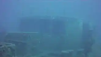 L'épave vue de l'avant