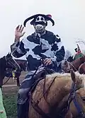 Cavalier costumé et masqué pour le Courir de Mardi Gras
