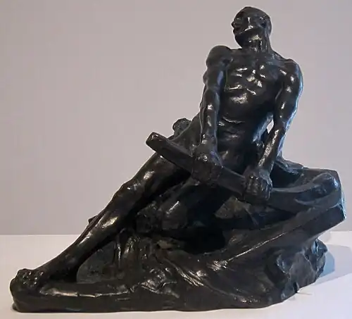 Homme luttant contre les éléments (1890-1899)Honolulu Museum of Art (en).