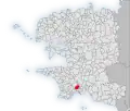 Localisation de Gouesnach au sein du département du Finistère.
