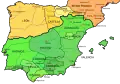 La Navarre en 1037 (règne de Garcia IV). Castille et Aragon vont bientôt se soustraire à son autorité (1054).