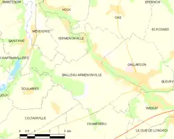 Carte de la commune de Bailleau-Armenonville.